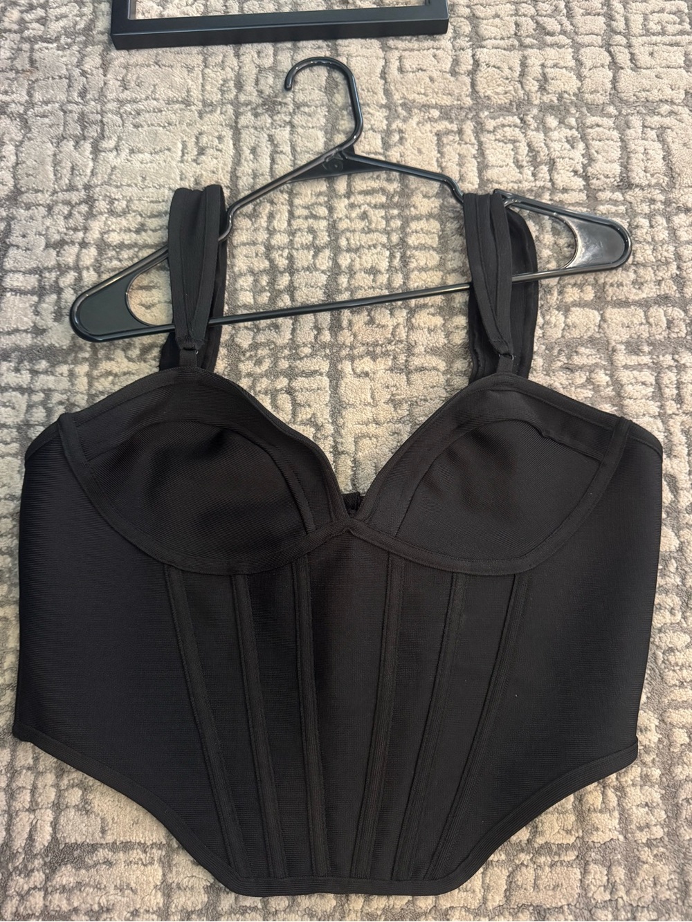 PrettyLittleThing Black Structured Bustier Top